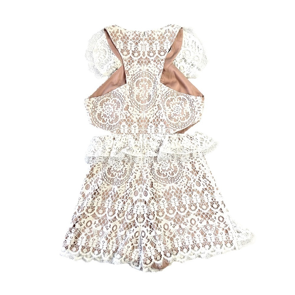 ALEXIS | Bar Lace Ruffle Romper - Picture 9 of 9